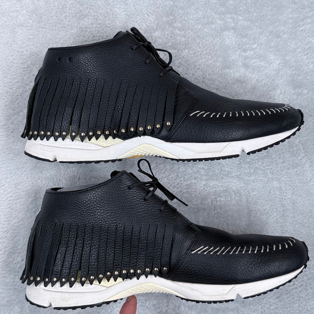 Buscemi Gladiator Fringe Sneaker Mens EU 44 US 11 Black Studded Leather Chukka - Picture 7 of 13